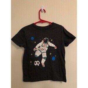 Boys Soccer Astronaut Graphic Short Sleeve T-Shirt Cat & Jack Gray XS (4-5)